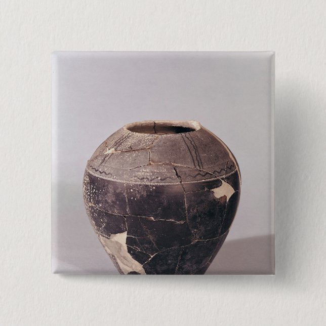 Chapa Cuadrada Florero del enlucido cerámico adornado con las (Anverso)