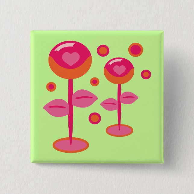 Chapa Cuadrada Flores de amor (Anverso)