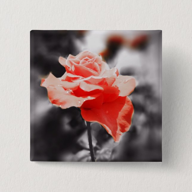 Chapa Cuadrada Flores de Rosa de época #2 (Anverso)