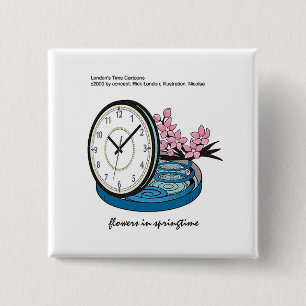 Chapa Cuadrada Flores en primavera regalos y camisetas divertidas