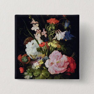 Chapa Cuadrada Flores en un florero