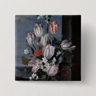 Chapa Cuadrada Flores en un florero cristalino, 1652