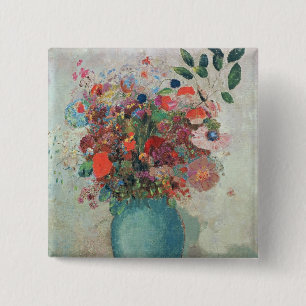 Chapa Cuadrada Flores en una vesícula turquesa, c.1912