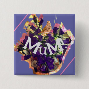 Chapa Cuadrada Flores moradas