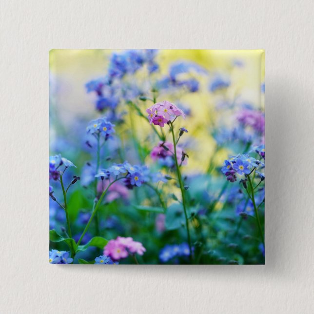 Chapa Cuadrada Flores nomeolvides (Anverso)