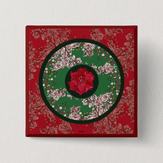 Chapa Cuadrada Flores para Navidad (Anverso)