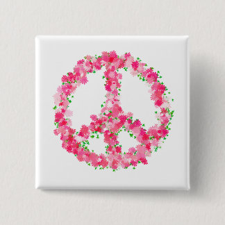 Chapa Cuadrada Flores rosadas de la paz