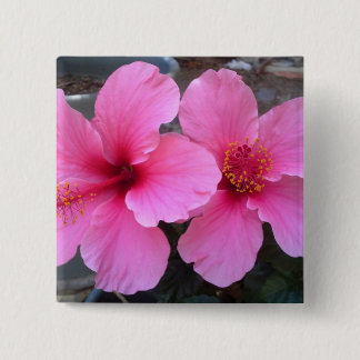 Chapa Cuadrada Flores rosadas del hibisco