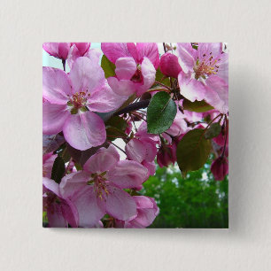 Chapa Cuadrada Flores rosados de Apple