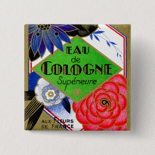 Chapa Cuadrada Flores superiores de perfume de Francia 1925