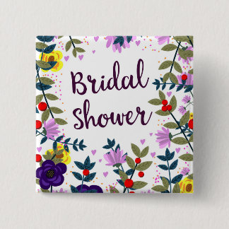 Chapa Cuadrada Flores Vintage Bridal Shower