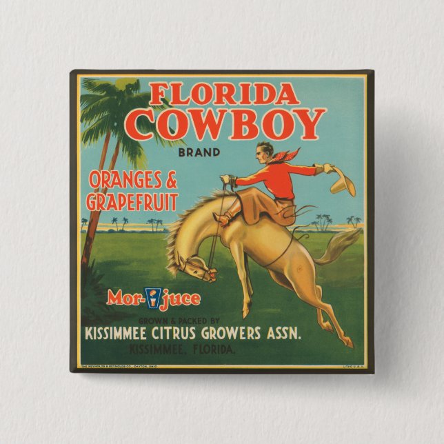 Chapa Cuadrada Florida Cowboy (Anverso)
