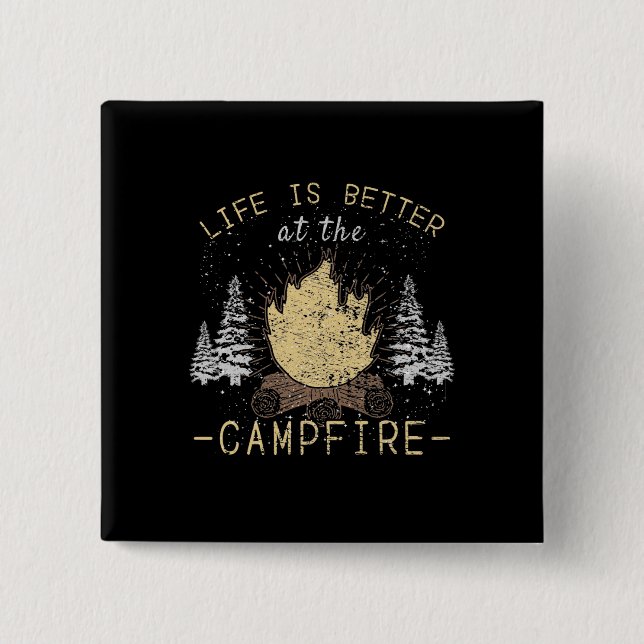 Chapa Cuadrada Fogata - La Vida Es Mejor En La Fogata (Anverso)