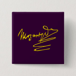 Chapa Cuadrada FOMENTO A MOZART Gold Signature De Composer Purple