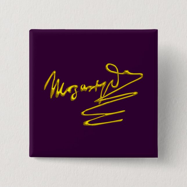 Chapa Cuadrada FOMENTO A MOZART Gold Signature De Composer Purple (Anverso)