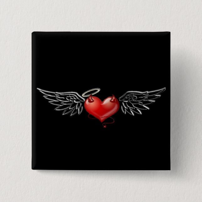 Chapa Cuadrada Fondo del diablo del ángel (Anverso)