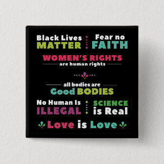 Chapa Cuadrada Fondo negro del Pin de la solidaridad