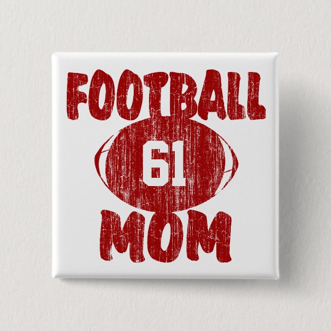 Chapa Cuadrada Football Mom Red (Anverso)