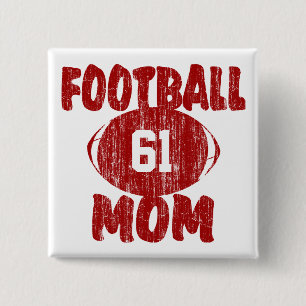 Chapa Cuadrada Football Mom Red