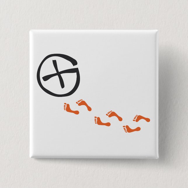 Chapa Cuadrada Footprints - black (Anverso)