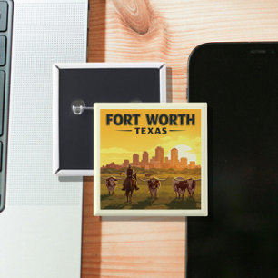 Chapa Cuadrada Fort Vintage Wort Texas