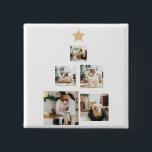 Chapa Cuadrada Foto de árbol de Navidad familiar moderno con estr<br><div class="desc">Captura la magia de los momentos de vacaciones de tu familia con nuestro "Modern Family Christmas Tree with Photo" ("Árbol de Navidad de la Familia Moderna con foto"). Transforma los recuerdos especiales de tu familia en un conservador único de vacaciones con nuestro "Árbol de Navidad de la Familia Moderna con...</div>