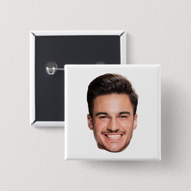 Chapa Cuadrada Foto de Cara Personalizada (Anverso y reverso)