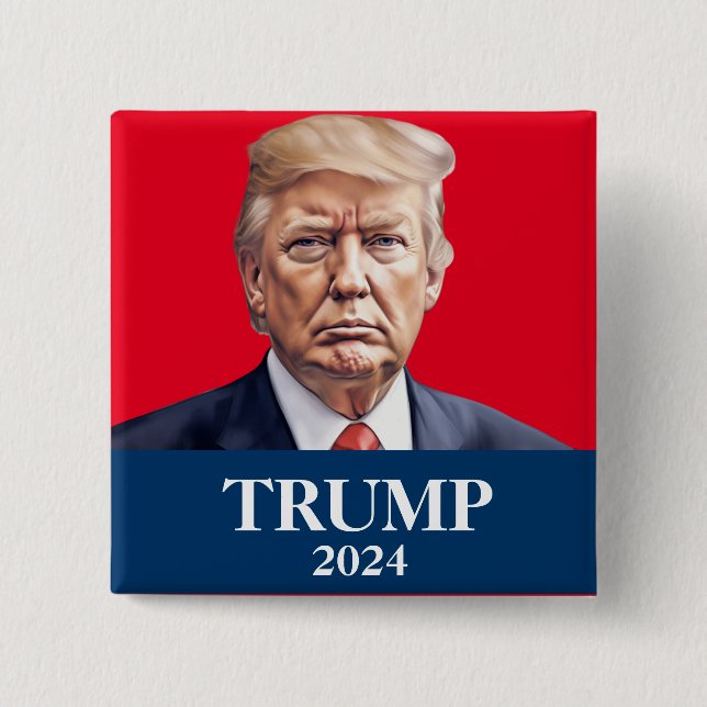 Chapa Cuadrada Foto de Donald Trump - El presidente ya dijo Pinba (Anverso)