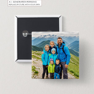 Chapa Cuadrada Foto de Familia Personalizada 1