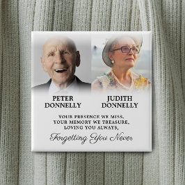 Chapa Cuadrada Foto de Funeral Doble Memorial