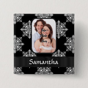 Chapa Cuadrada Foto del personalizado de damasco negro
