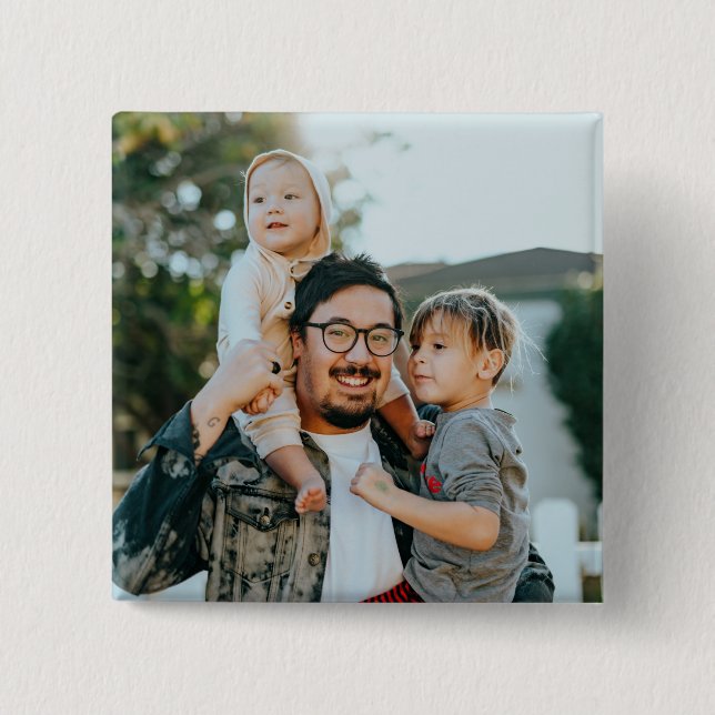 Chapa Cuadrada Foto familiar personalizada moderna (Anverso)