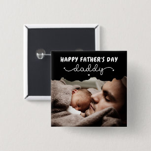 Chapa Cuadrada Foto Minimalista del Día del Padre personalizado