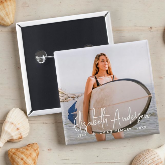 Chapa Cuadrada Foto moderna del funeral de amor en memoria (Subido por el creador)