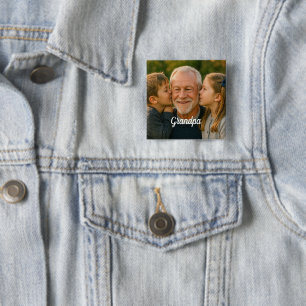 Chapa Cuadrada foto personalizada de abuelo