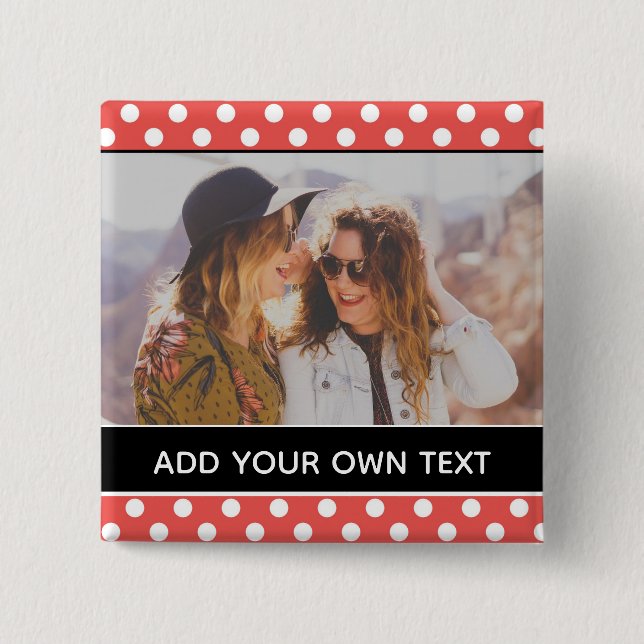 Chapa Cuadrada Foto personalizada de Personalizado de puntos de p (Anverso)