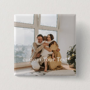 Chapa Cuadrada Foto personalizada familia y texto Personalizado