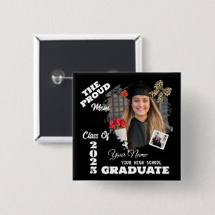 Chapa Cuadrada Foto personalizada, orgullosa madre de un graduado