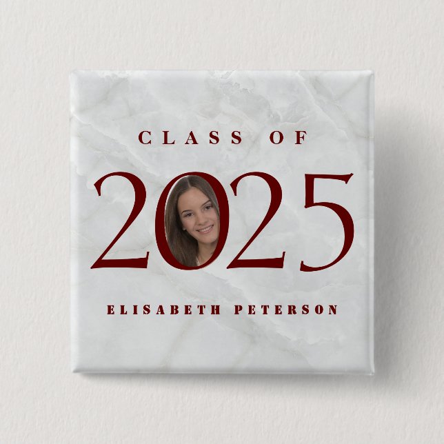 Chapa Cuadrada Foto Personalizado Graduada Para Ella (Anverso)