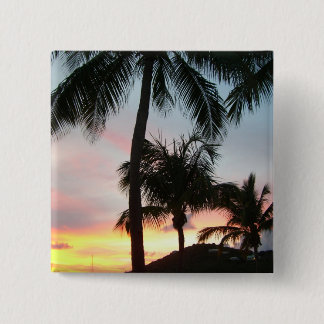 Chapa Cuadrada Fotografía de paisajes tropicales de palmas de sol