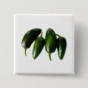 Chapa Cuadrada Fotografía verde de cuatro pimientas del Jalapeno