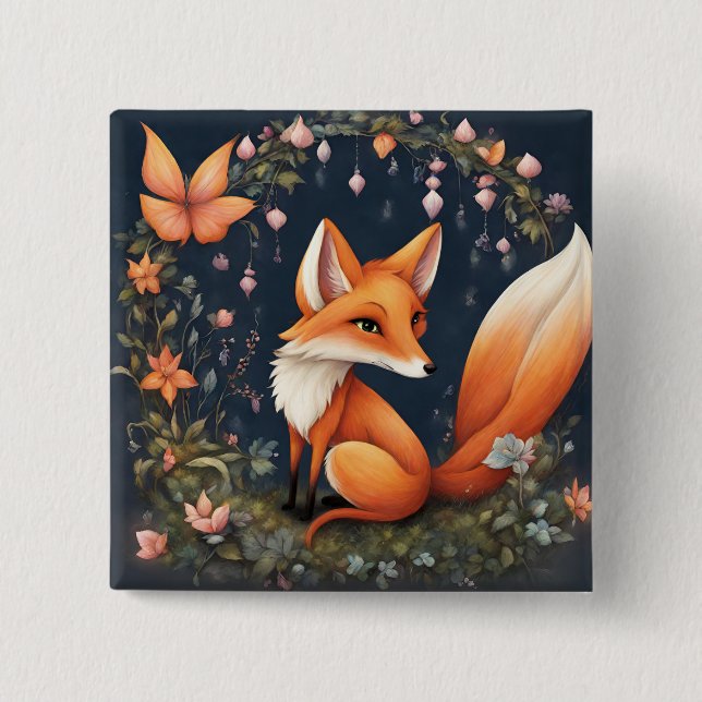 Chapa Cuadrada Fox en Bloom (Anverso)