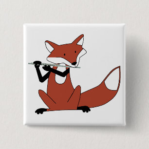 Chapa Cuadrada Fox que toca la flauta