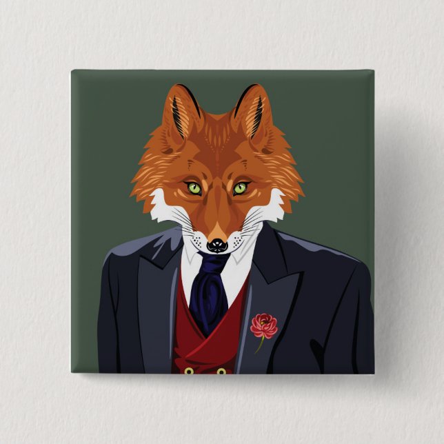 Chapa Cuadrada Foxy Portrait (Anverso)