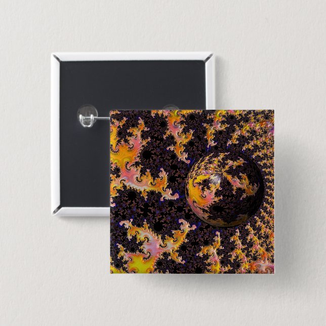 Chapa Cuadrada Fractal Firestorm Sphere (Anverso y reverso)