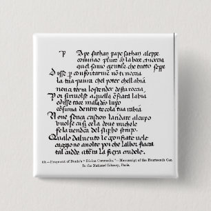 Chapa Cuadrada Fragmento Divina Commedia de Dante de '