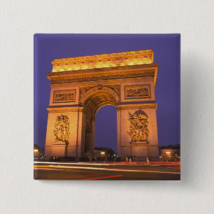 Chapa Cuadrada Francia, París, Arco de Triunfo al anochecer.