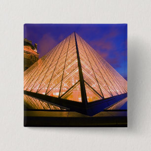 Chapa Cuadrada Francia, París. El museo Louvre al anochecer. 2