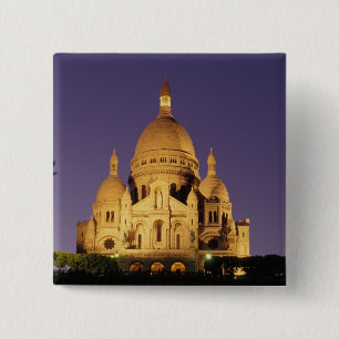 Chapa Cuadrada Francia, París, Sacré-Coeur al anochecer.