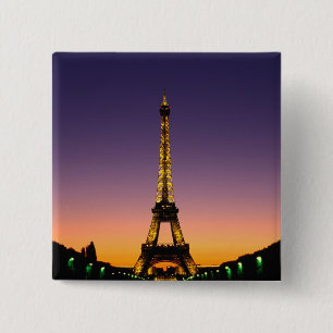 Chapa Cuadrada Francia, París, Torre Eiffel al atardecer.